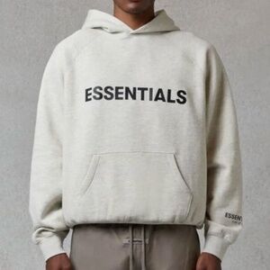 Essentials logo hoodie in oatmeal
